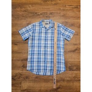 Arrow USA 1851 Plaid Mens Short Sleeve Button Up Collard Shirt Size M